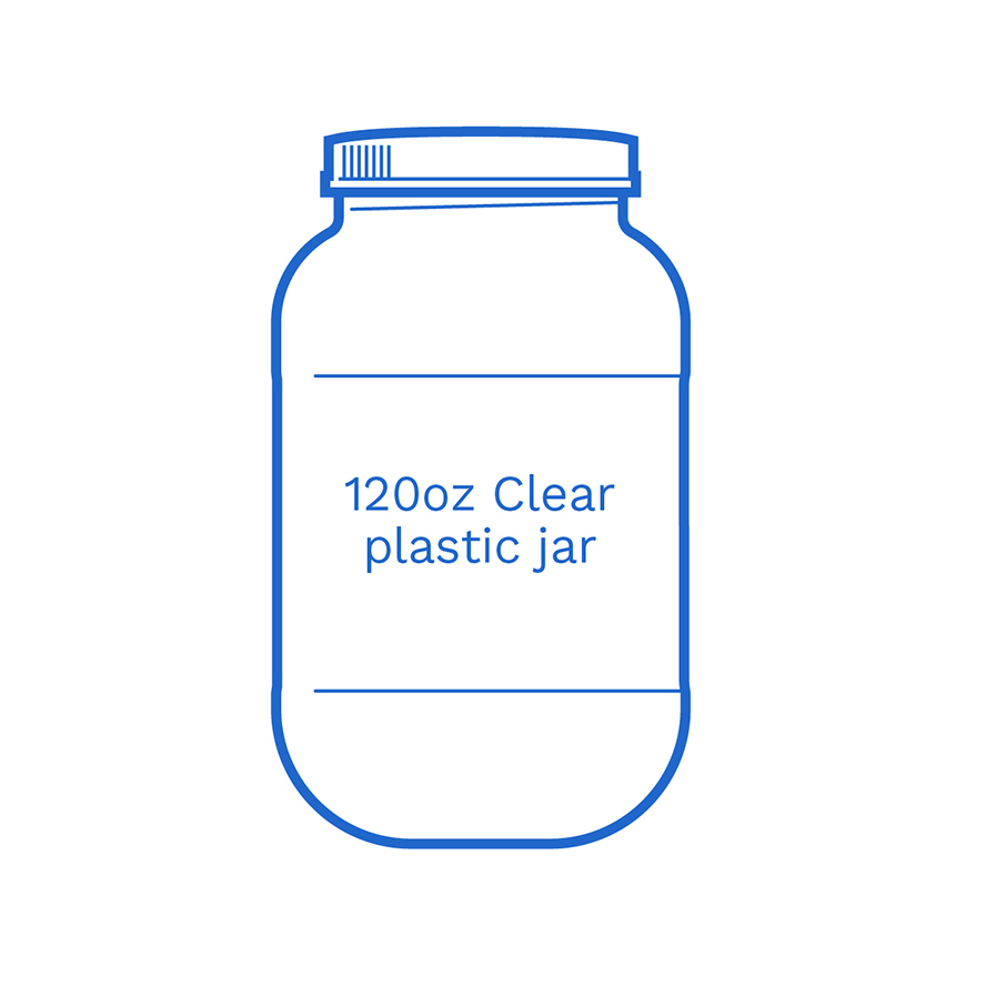 120oz clear plastic jar FSUS Hillside