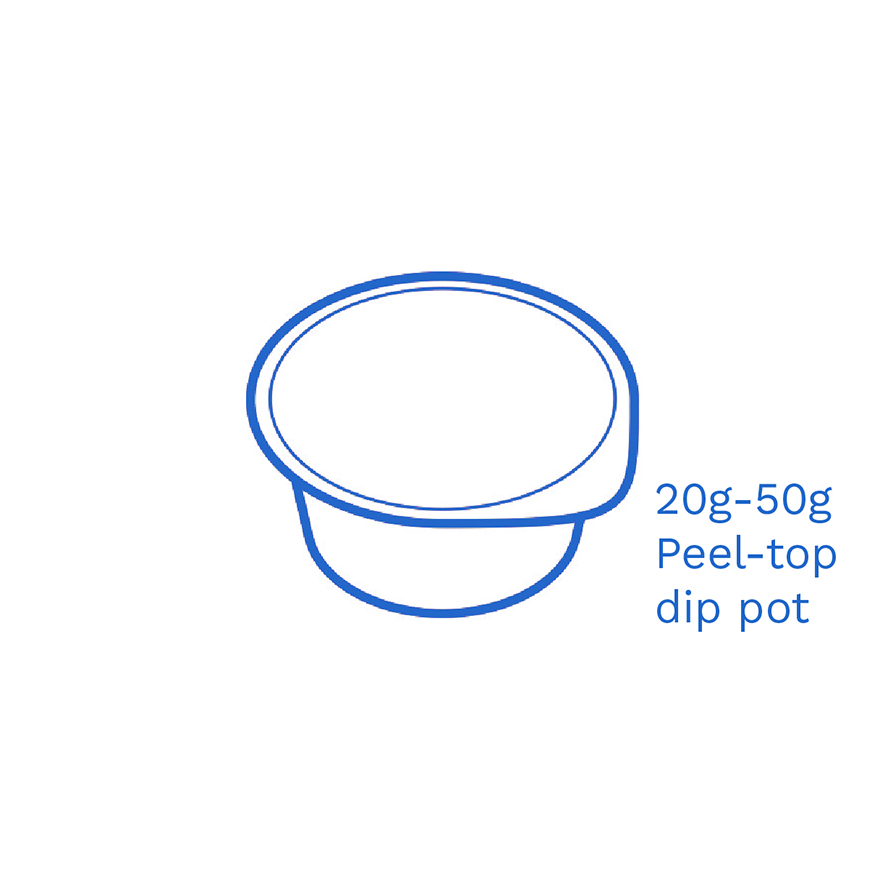 20 50g Peel top dip pot FSUK Hastings