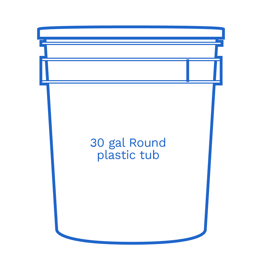 30 gal round plastic tub FSUS Hillside