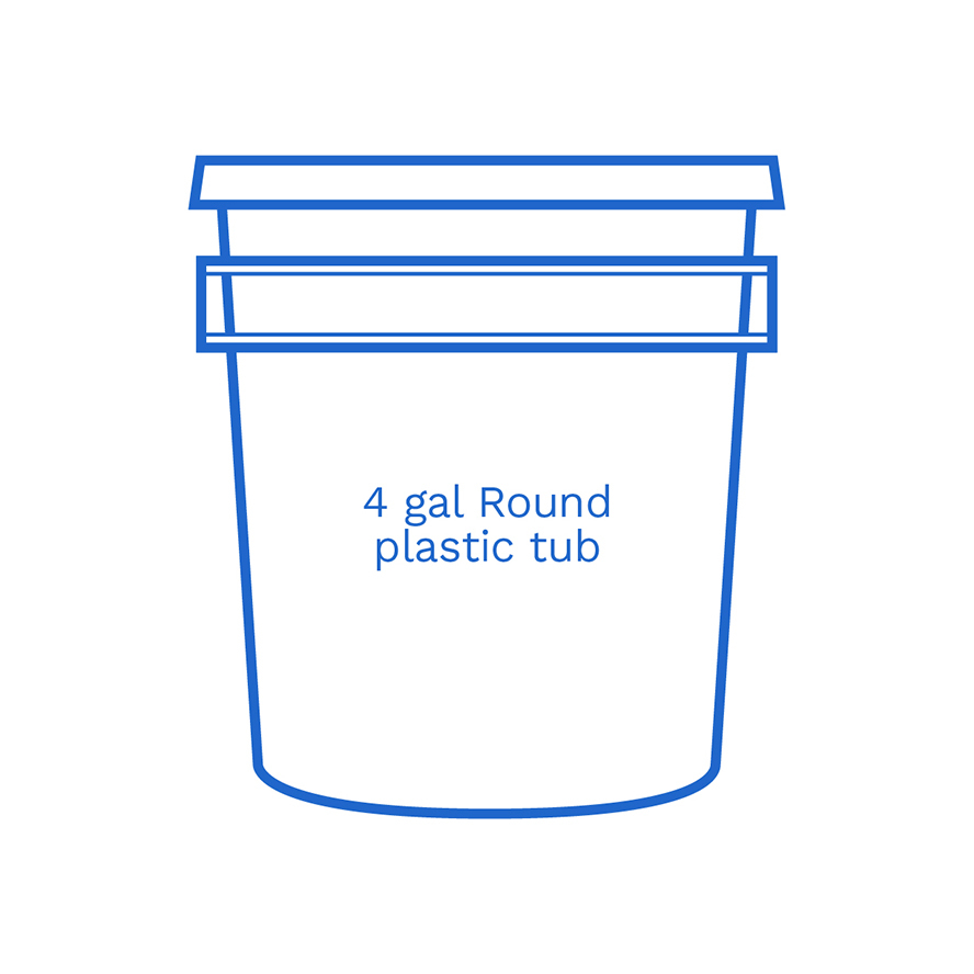 4 gal round plastic tub FSUS Hillside