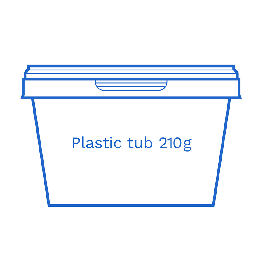 Plastic tub 210g FSUK Hastings