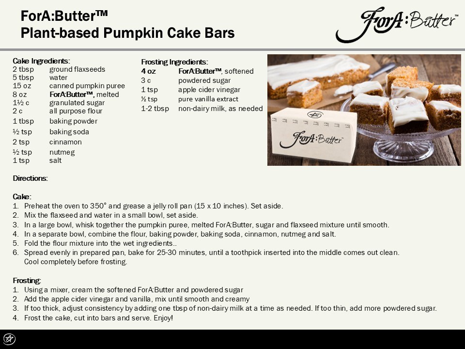 For A Butter Plant based Pumpkin Cake Bars